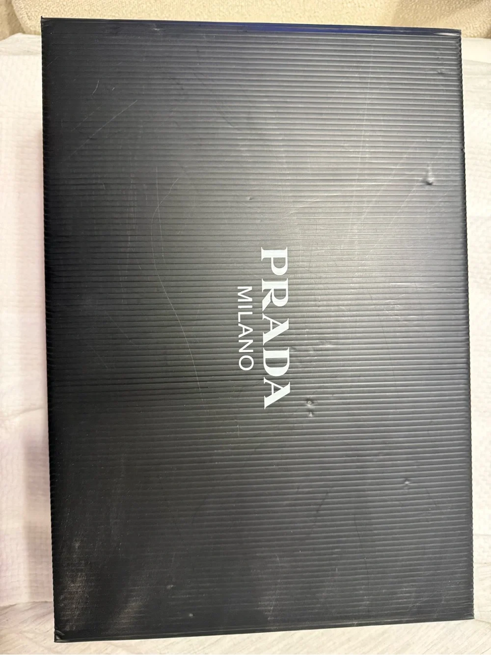 Prada Black Nylon Low-Top Sneakers with White Platform Sole